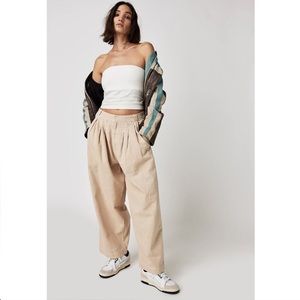 NEW Free People Lotta Love Linen Trouser in Beige, Size 8